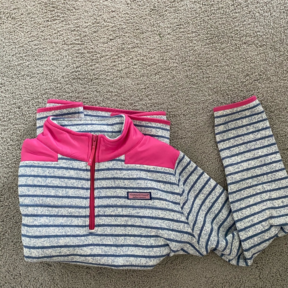 Vineyard Vines Striped 1/4 Zip Fleece